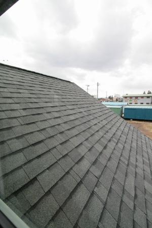 色さめがなく、雪の落ちないシングル葺きです、凍害の心配もなく雪国には最高の材料ですよ