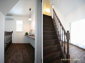 ２Ｆホールにはカウンターをつけﾌﾘｰｽﾍﾟｰｽに
屋根裏に上がる階段もあり使い勝手もばっちりです◎