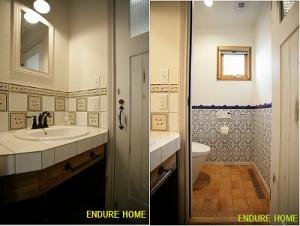 １Ｆトイレの手洗いもスペインタイルの組み合わせでオシャレ＾＾