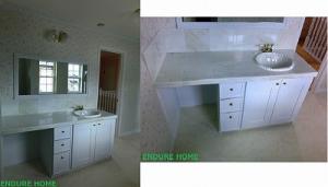 手造り洗面はシェルストーンの天板に
好みのボールや水栓を組み合わせて＾＾